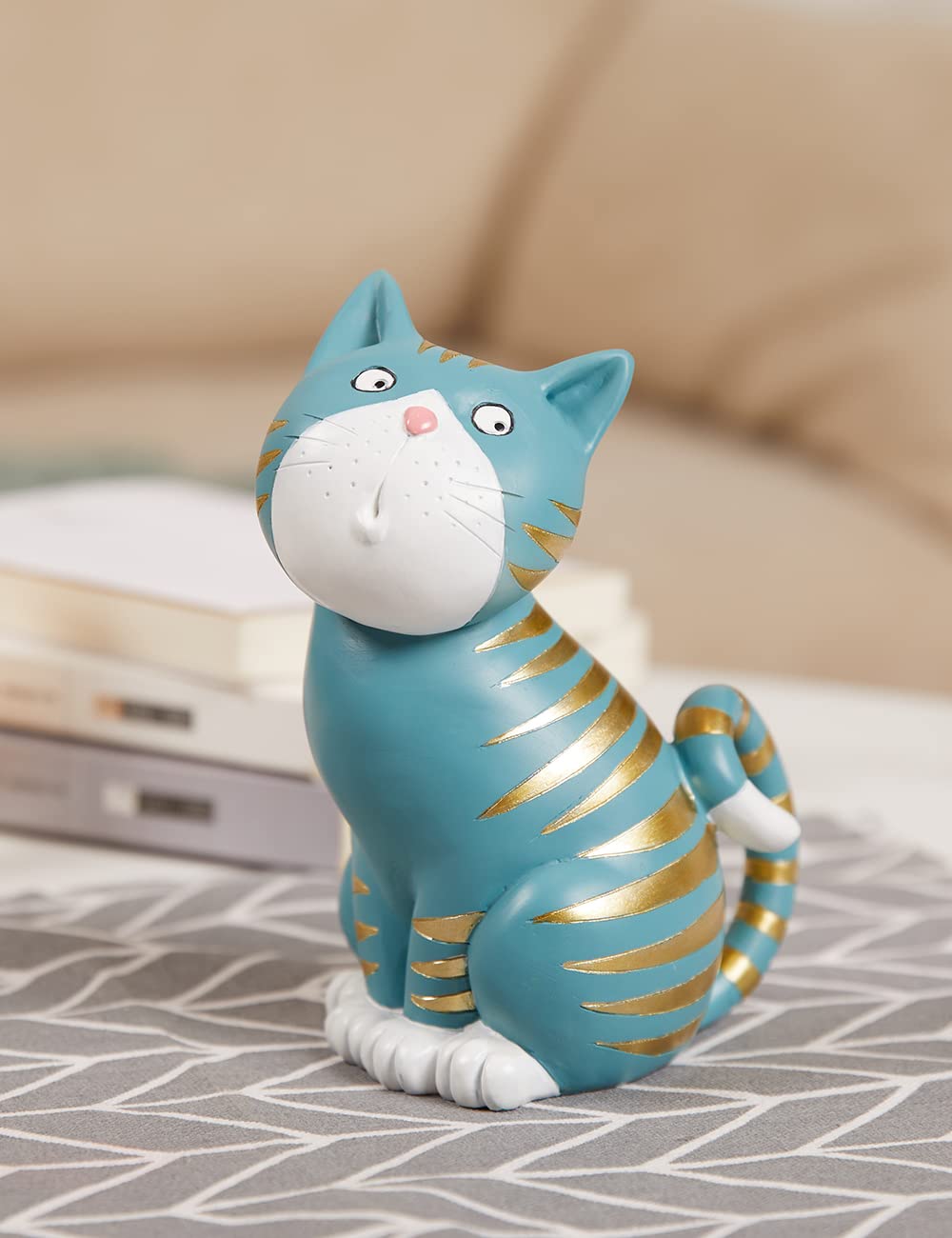 SEINHIJO Figurine Chat Sculpture Animal Moderne Décor Intérieure Arts 17cm