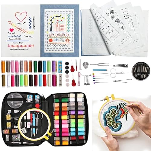 Embroidery Stitch Book Kit for Beginners, 106 Patterns with Tools Tutorials