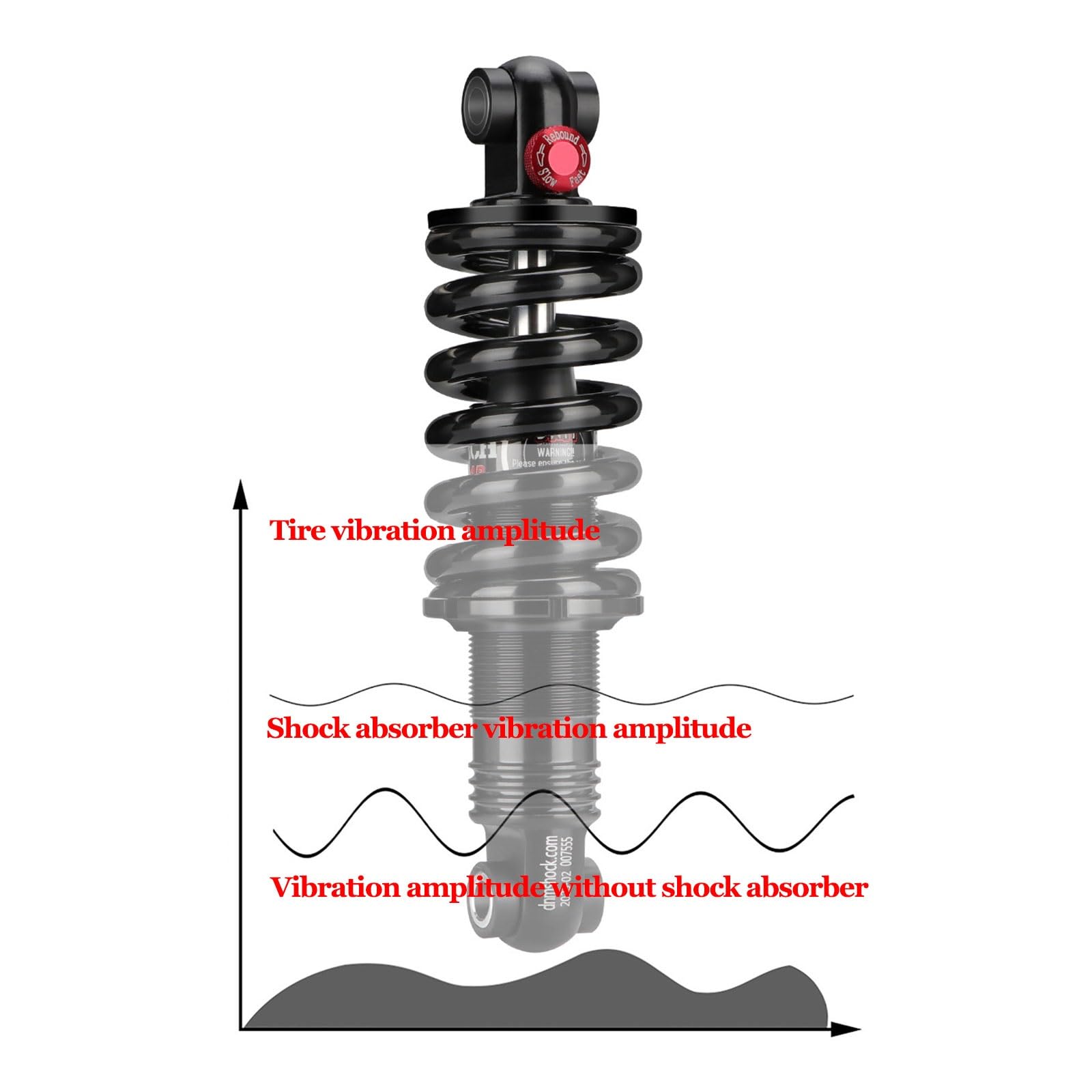 Rower górski Tylny amortyzator Rowerowy tylny wstrząs sprężynowy żółciowy, Coil Spring Black, 125mm (4.9") 150mm(6") 165mm(6.3") 190(7.5") 200mm(7.87") 650/750/1500Lbs (Size : 150mm*650Lbs)