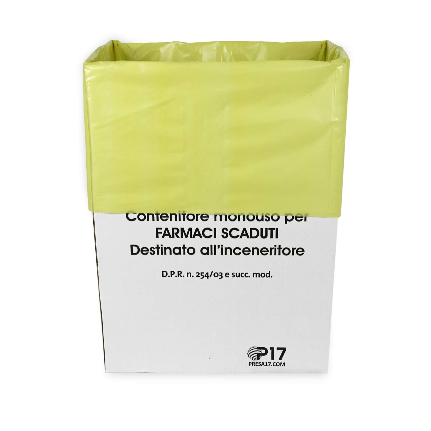 Portarifiuti farmaci scaduti set 5 pz contenitore monouso 60 Litri