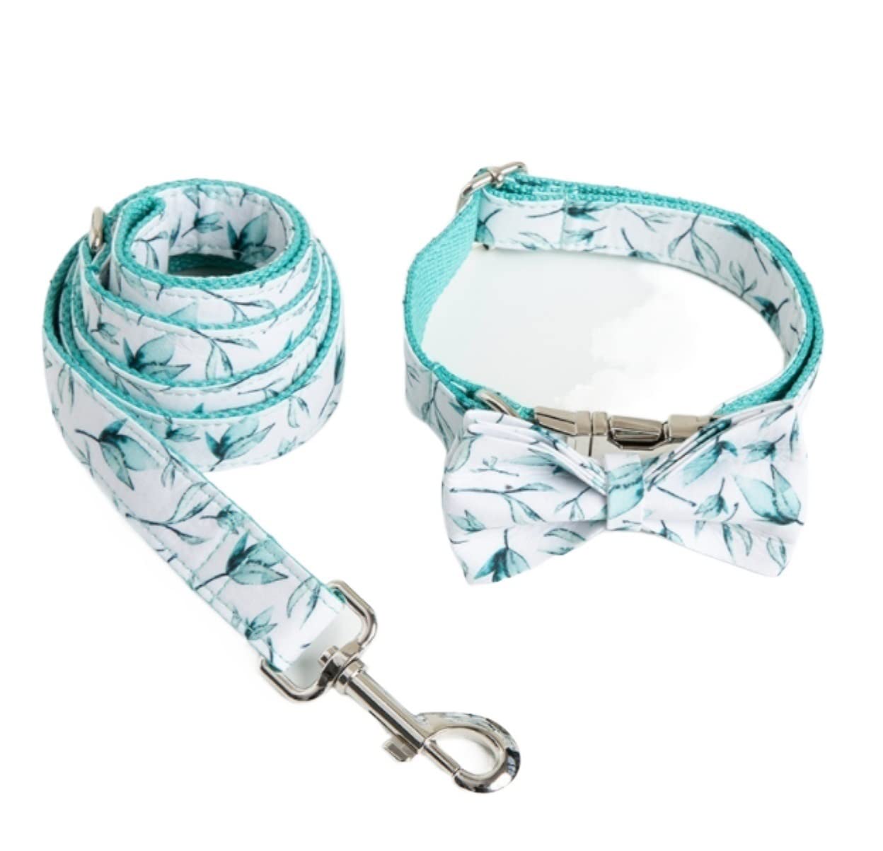 Longe Chien Laisse De Collier De Chien À Motif De Feuilles Pour Petits Chiens Gravure Personnalisée Collier Pour Animaux De Compagnie Ensemble De Laisse De Chien À Impression Durable Ceinture Chien(23