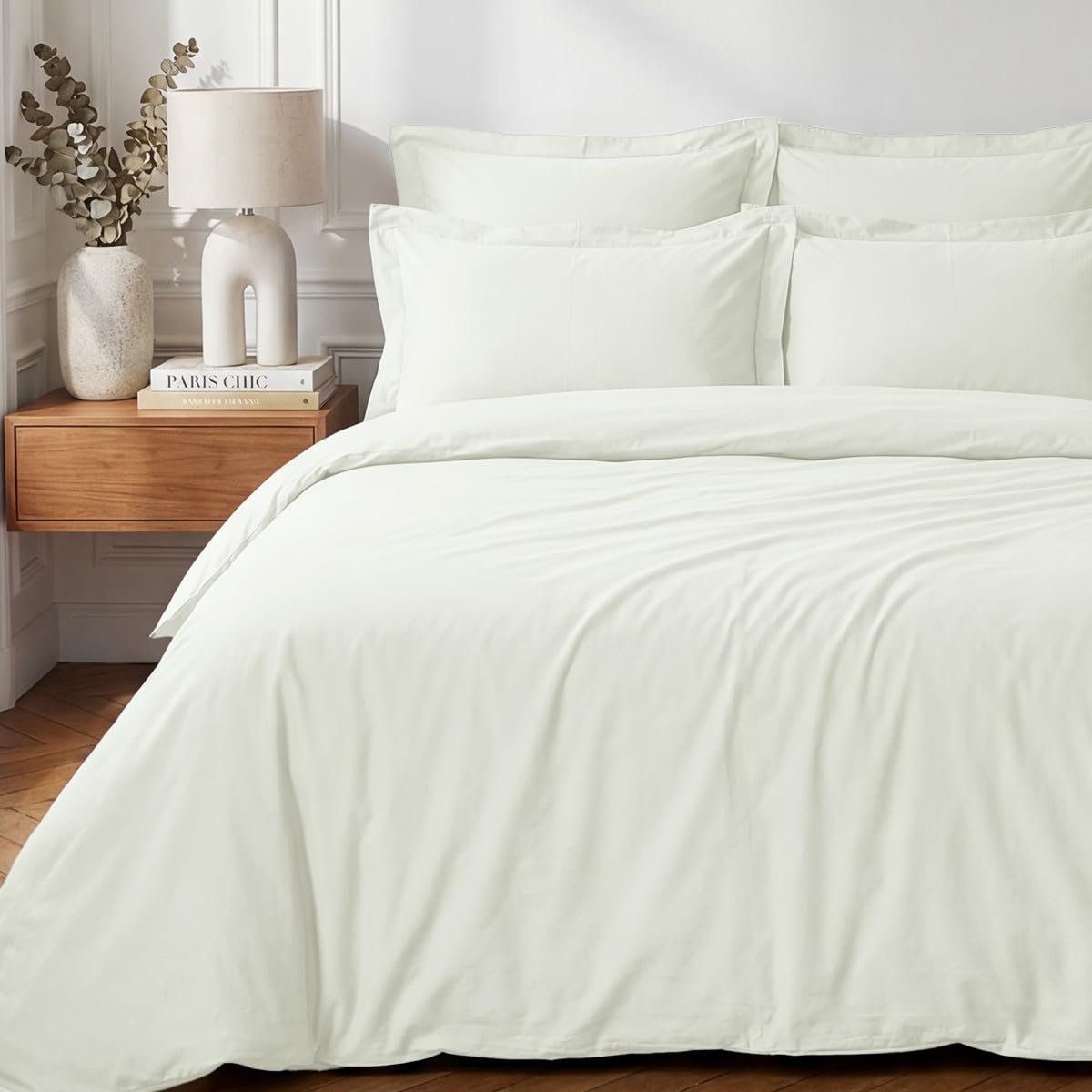Sensei Maison - Housse de Couette en Percale Coton Soft Percale - 260x240 cm - Ecru
