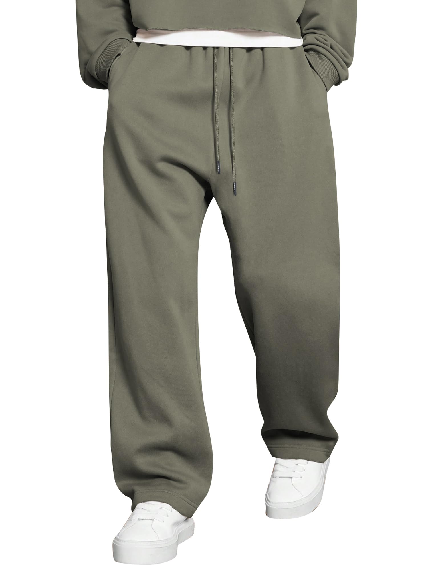 JMIERR Herren Casual Baggy Hosen Breite Beine Lounge Workout Gym Reise Sweatpants mit Taschen S-3XL