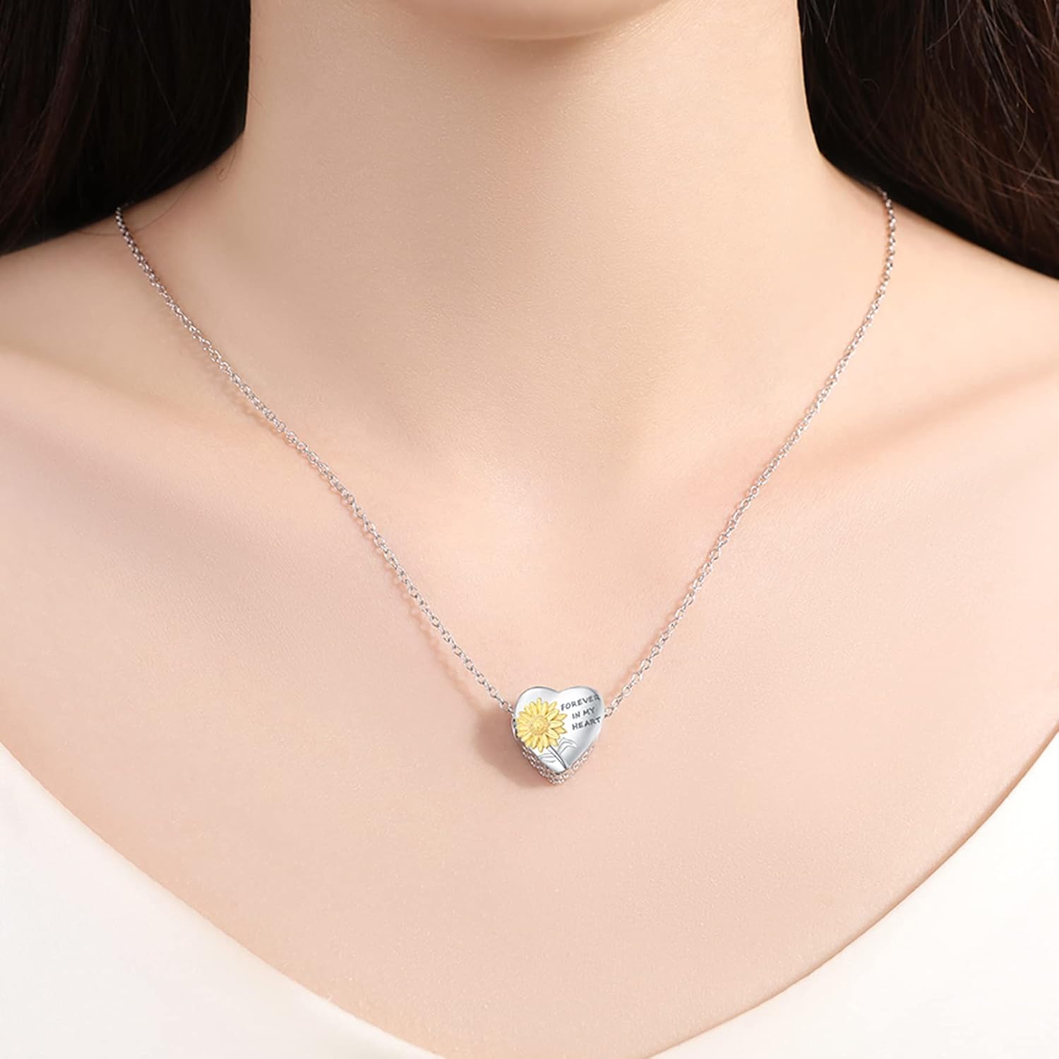 925 Sterling Silver Sunflower Charms Fit Pandora Charms Bracelet Forever In My Heart Fit Wife Mother's Day Christmas Birthday Gift - Image 5