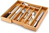 Deconox 7 Division Bamboo Spoon Holder – Antibacterial Drawer Organizer | Natural Wood, Stylish and Durable Design