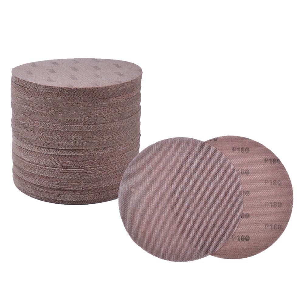 Hook and Loop Sandpaper disc, 225mm Mesh Sanding Discs 80-800 Grit 50 Pack Hook and Loop(100grit)