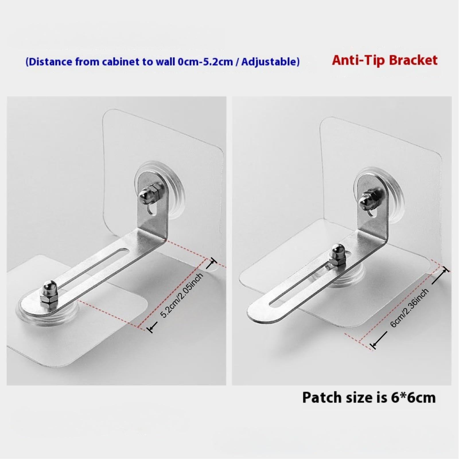 Ancrage de Sécurité de Meuble 4 Pièces Anti Basculement Sans Percage pour Protection Bébés Animaux Fixation Murale