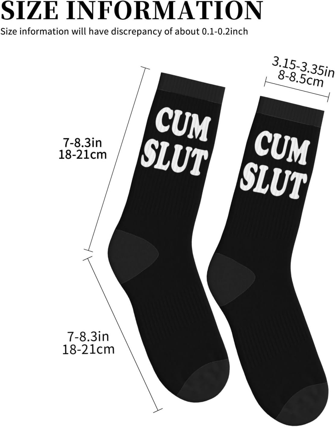 Cum Slut Crew Socks Men Women Funny Birthday Gifts Cute Crazy Novelty Silly Fun Gag Christmas Gift Mid Calf Sock