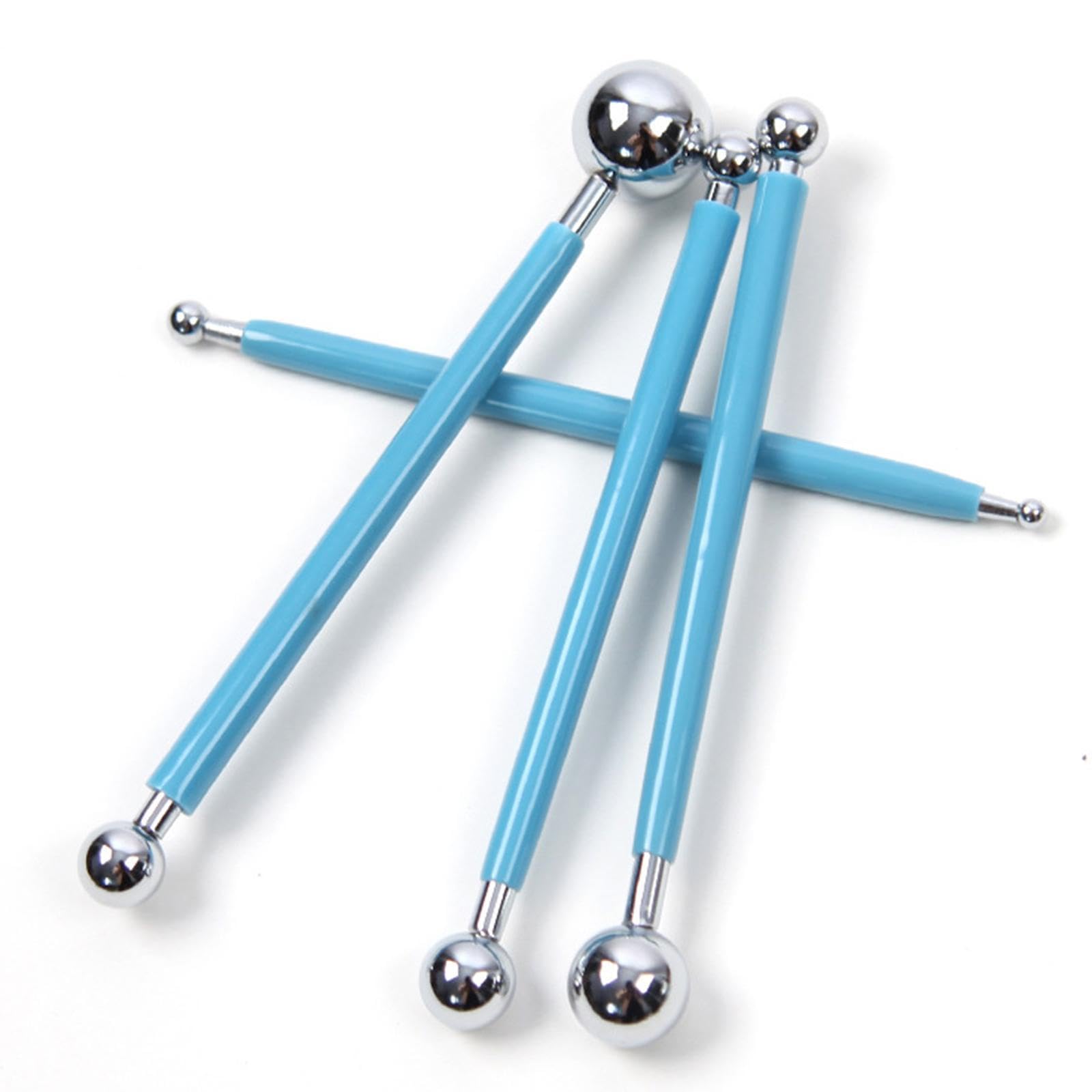 F Fityle 3x 4 Punzoni a Sfera per Puntinatura, Punzone a Sfera per Goffratura di Motivi, Strumento per Modellare E Scolpire