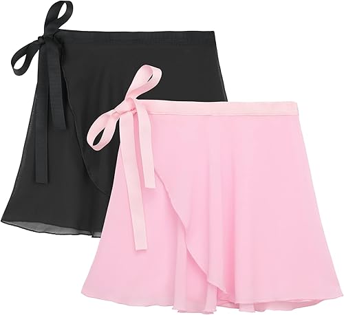 Zando Toddler Ballet Skirts for Girls, Wrap Ballet Skirt Women, Adult Chiffon Dance with Adjustable Waistband