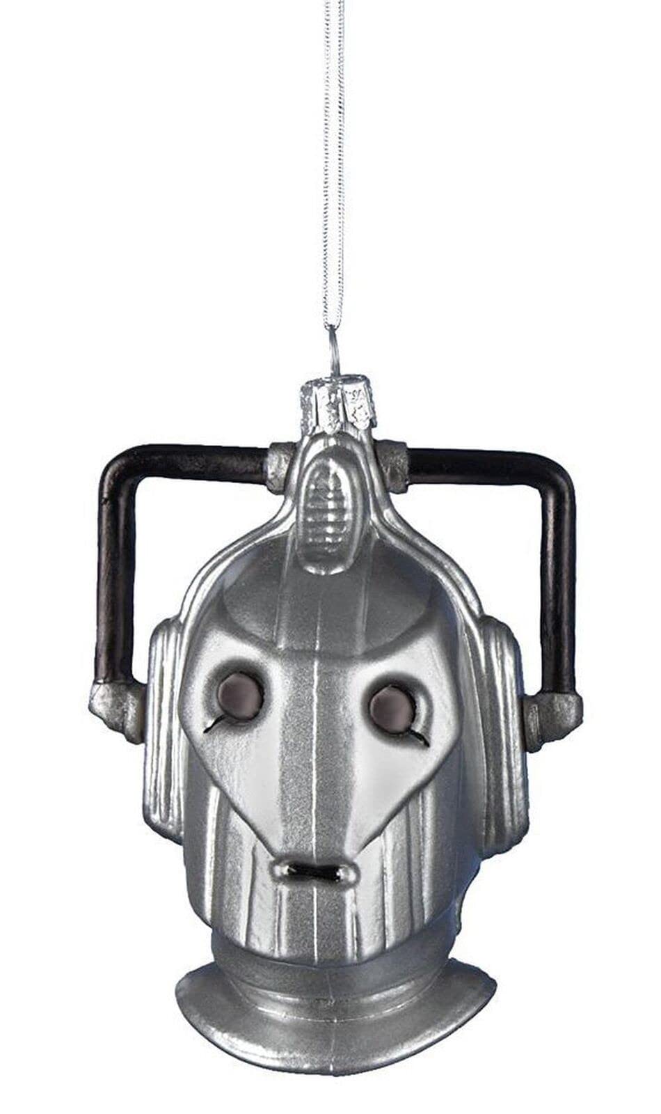 Doctor Who Silver Kurt Adler Glass Cybermen Ornament, 4.25-Inch