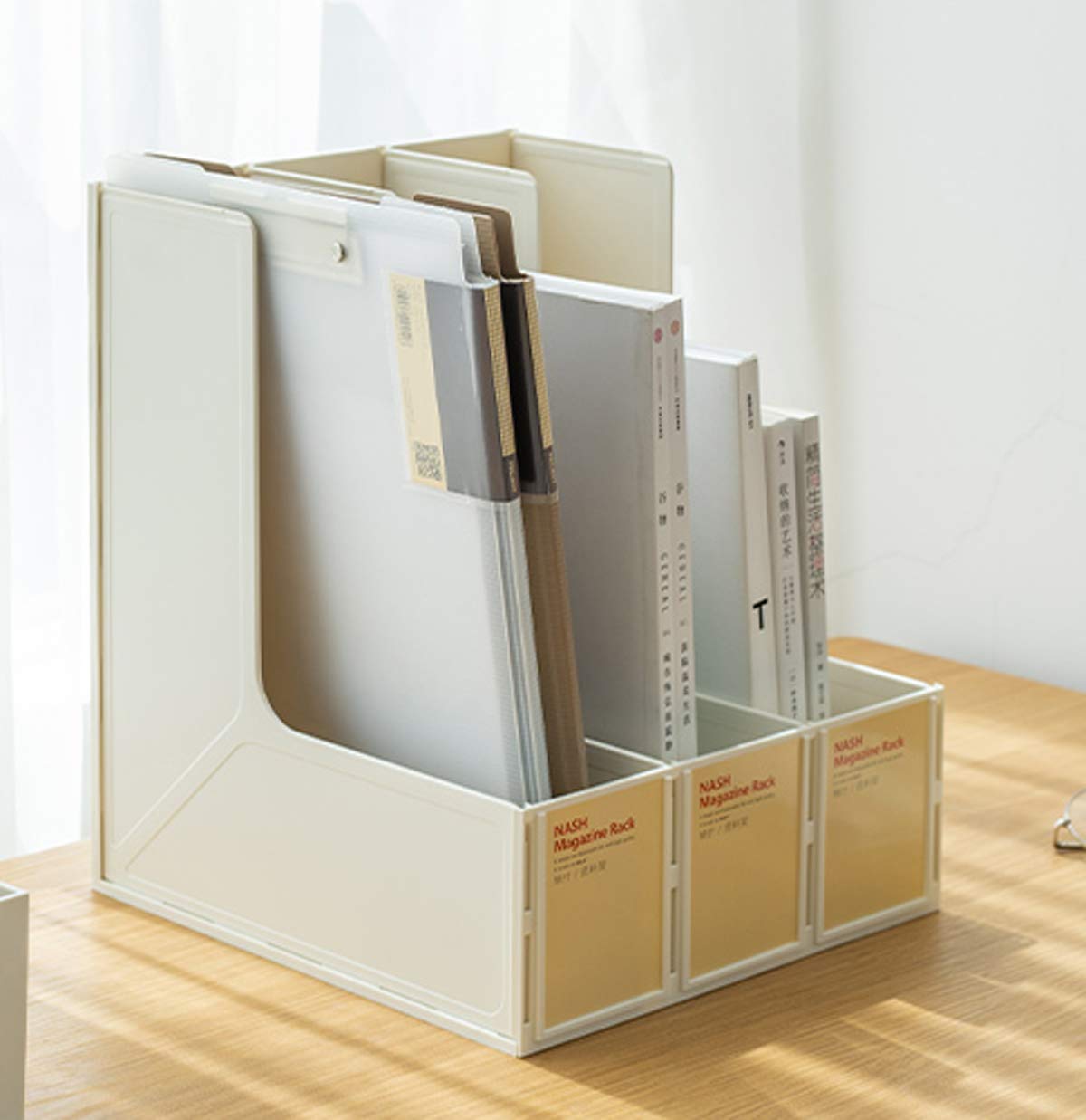 Amazon | ファイルスタンド a4 ファイルボックス 仕切り分け 3連