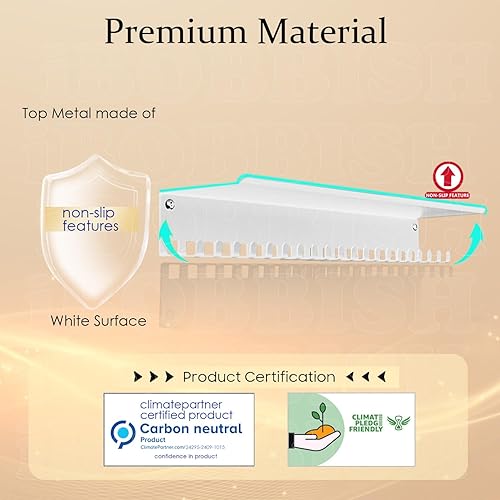 Miniatura 2 de iBobbish Percha de medallas de metal, estante antideslizante para trofeos con 20 ganchos, montaje en pared, resistente, no doblado, soporta 22-33