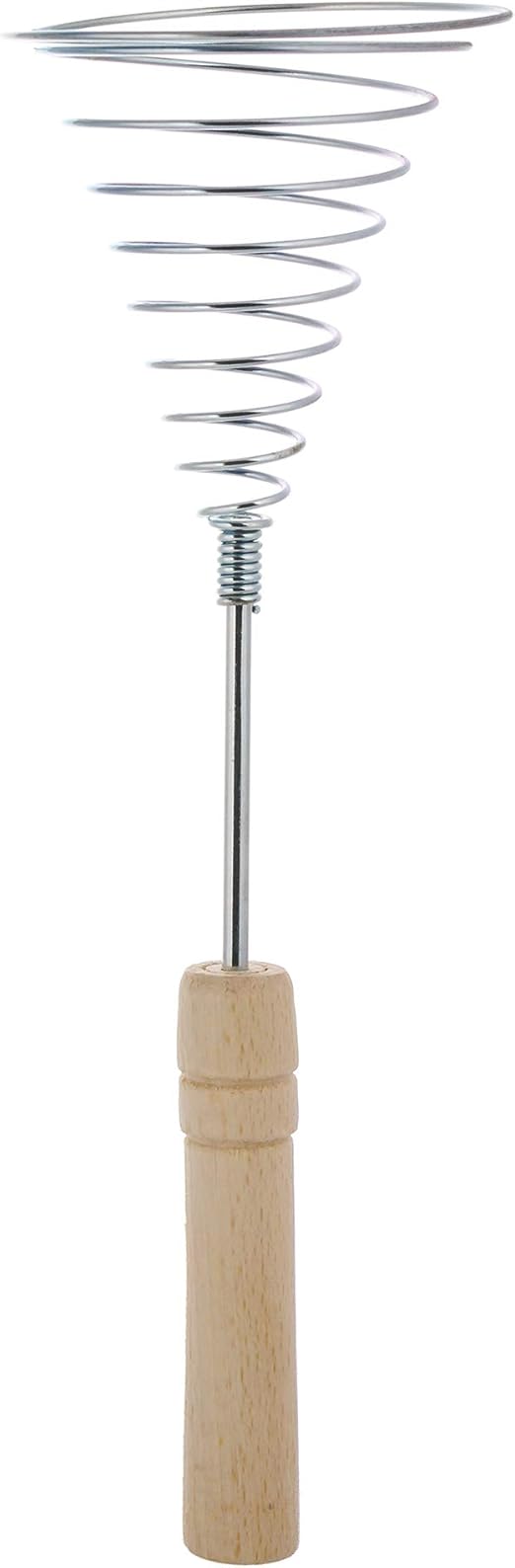 Stainless Steel Spring Coil Whisk Wire Whip Egg Whisk with Wooden