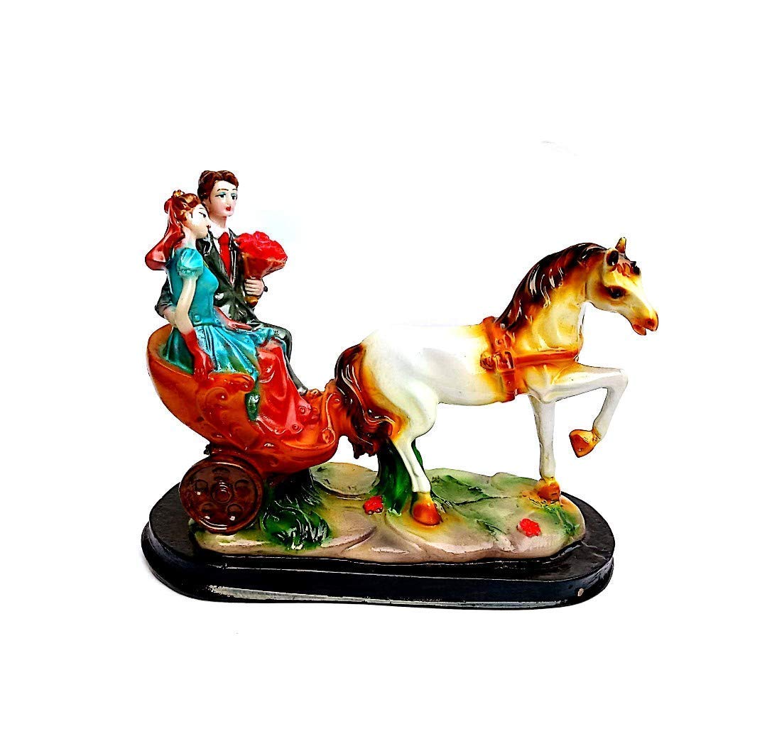 Statue de couple d'amour en polystone, figurine élégante 25 cm