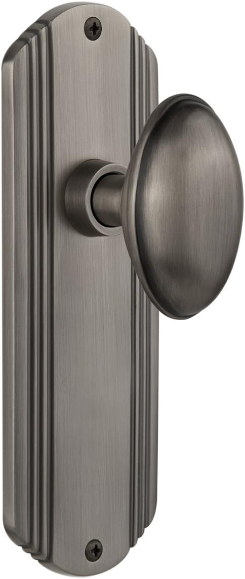 Nostalgic Warehouse Deco Plate with Homestead Door Knob, Single Dummy, Antique Brass