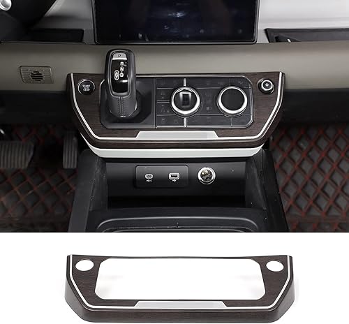 CHEYA Marco de botón de modo de aire acondicionado con control central ABS para Land Rover Defender 110 2020 accesorios de coche (grano de madera de