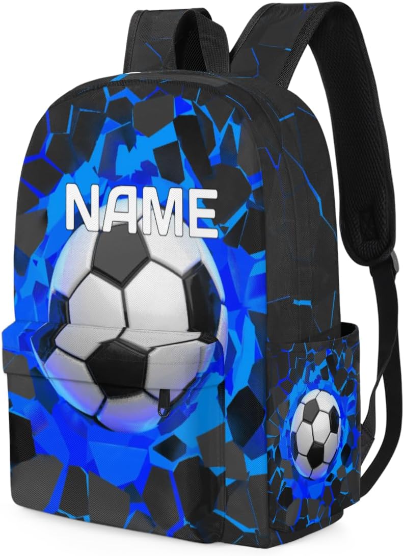 Sport Football Ball Customized Kids Backpack for Boys Girls Soccer Sport Personalized Preschool Toddler Backpack Kindergarten Nursery Bookbag Travel Children School Bag