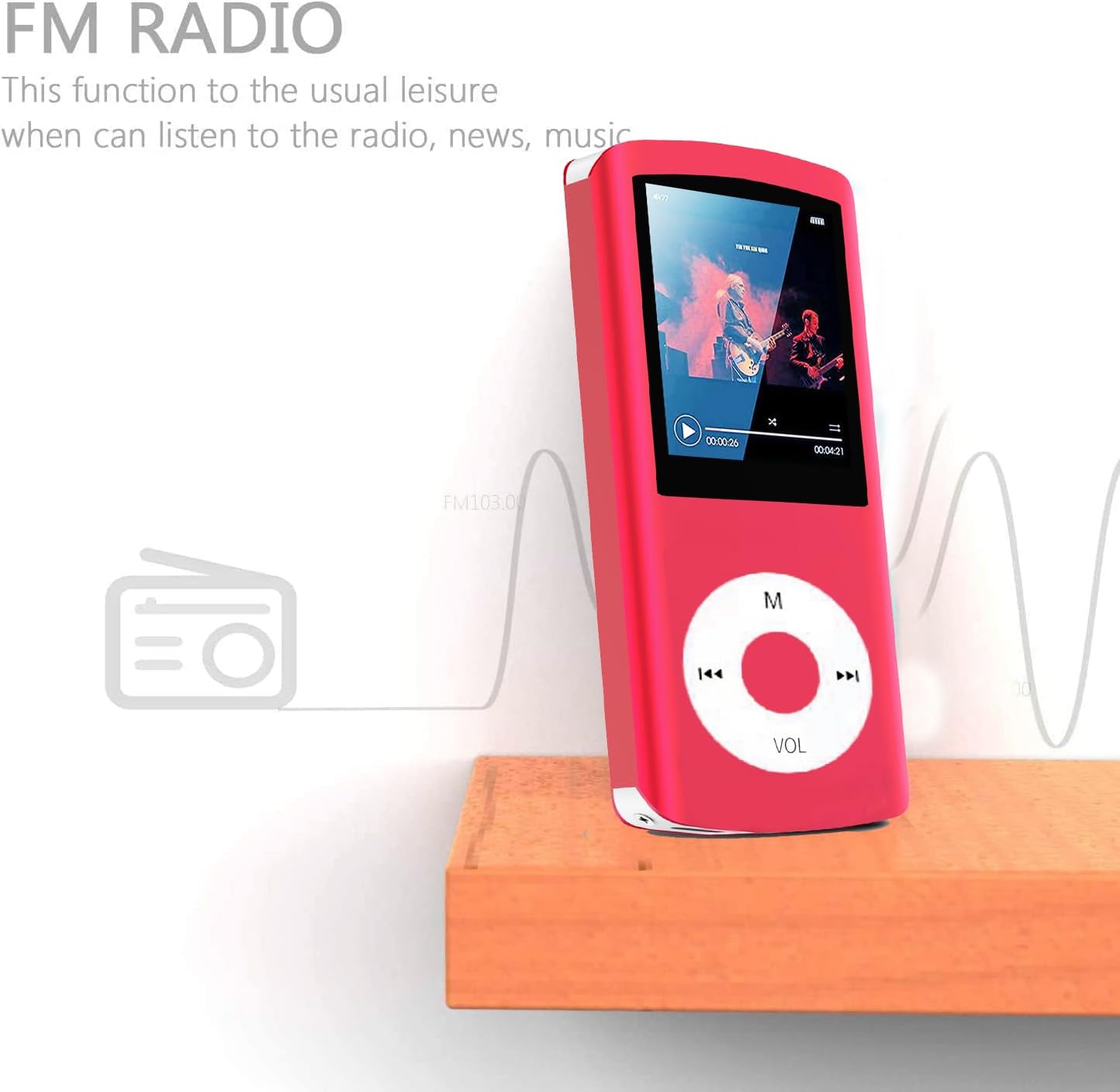 64GB MP3 Player, Hotechs MP3 Music Player with Slim Classic Digital LCD 1.82'' Screen Mini USB Port with FM Radio, Voice Record