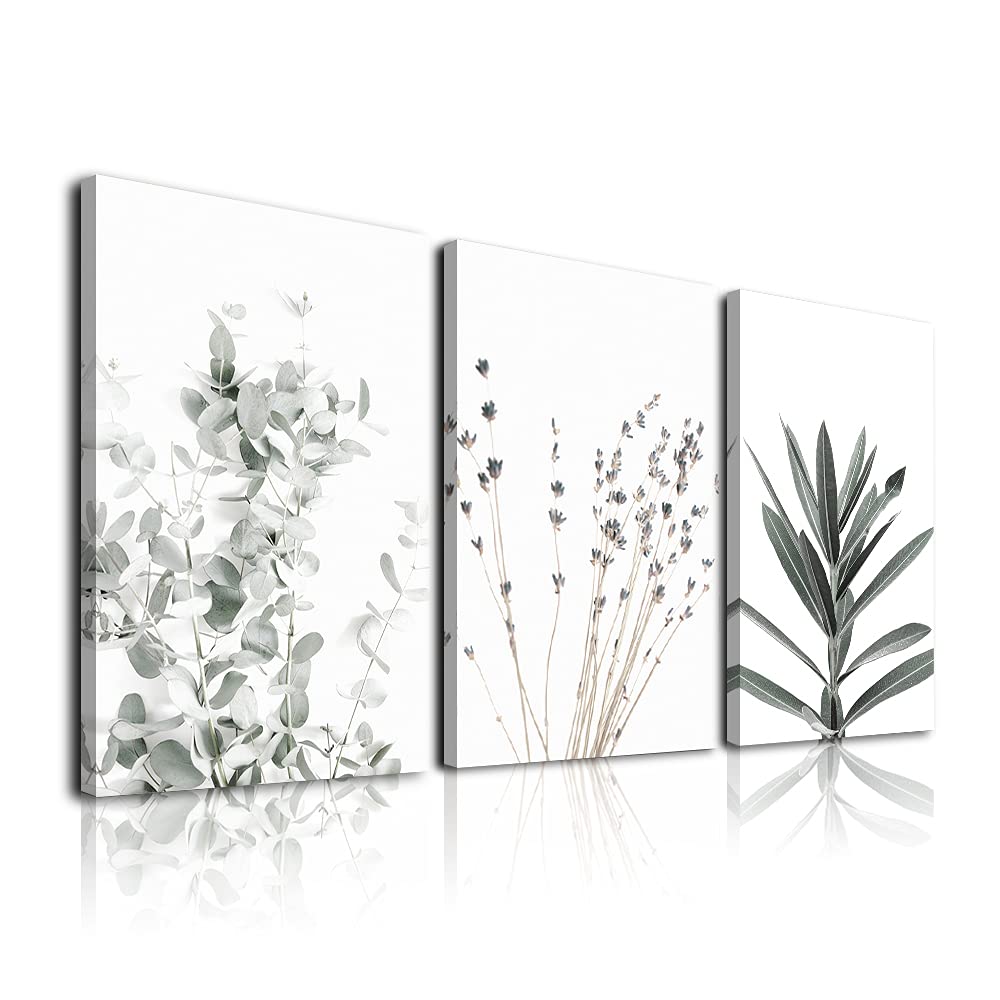 Plant Wall Art Botanical Floral Wall Decor Flower Leaves Wall Art Boho Leaf ?Eucalyptu Framed Art Prints Home Decoration 12 X 16 Sets 3 Panels
