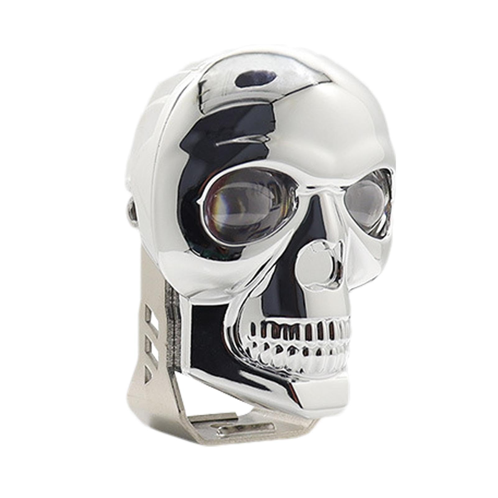 Feux iliaires Crâne De Moto | Lampes De Travail | Lampes Antibrouillard Pour Moto Skull | Phares iliaires En Forme De Crâne Pour Camion Tout-terrain, Chariot De Golf (noir, Argent)