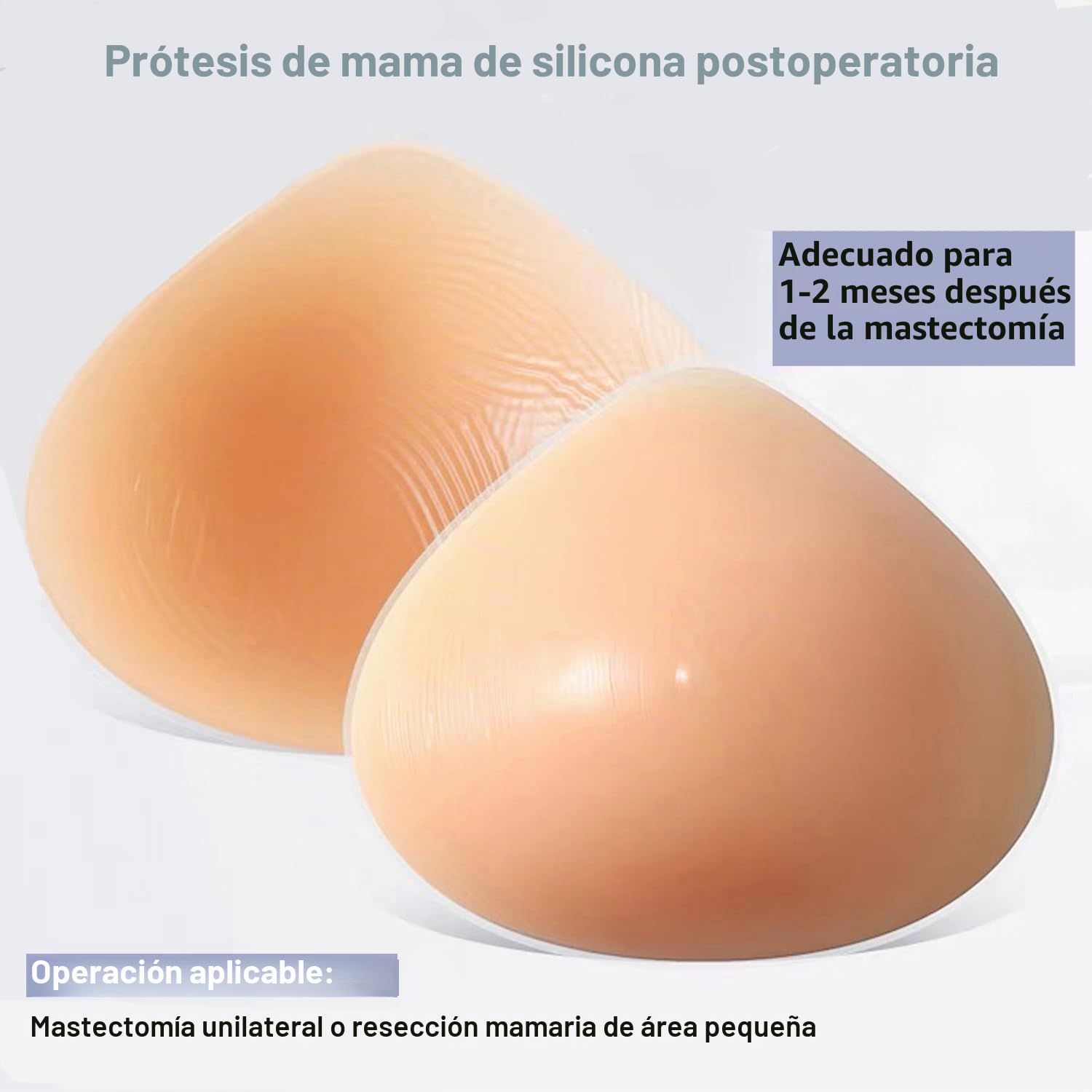 ELMIKA Almohadilla de silicona para mastectomía, prótesis de mastectomía triangular, una pieza