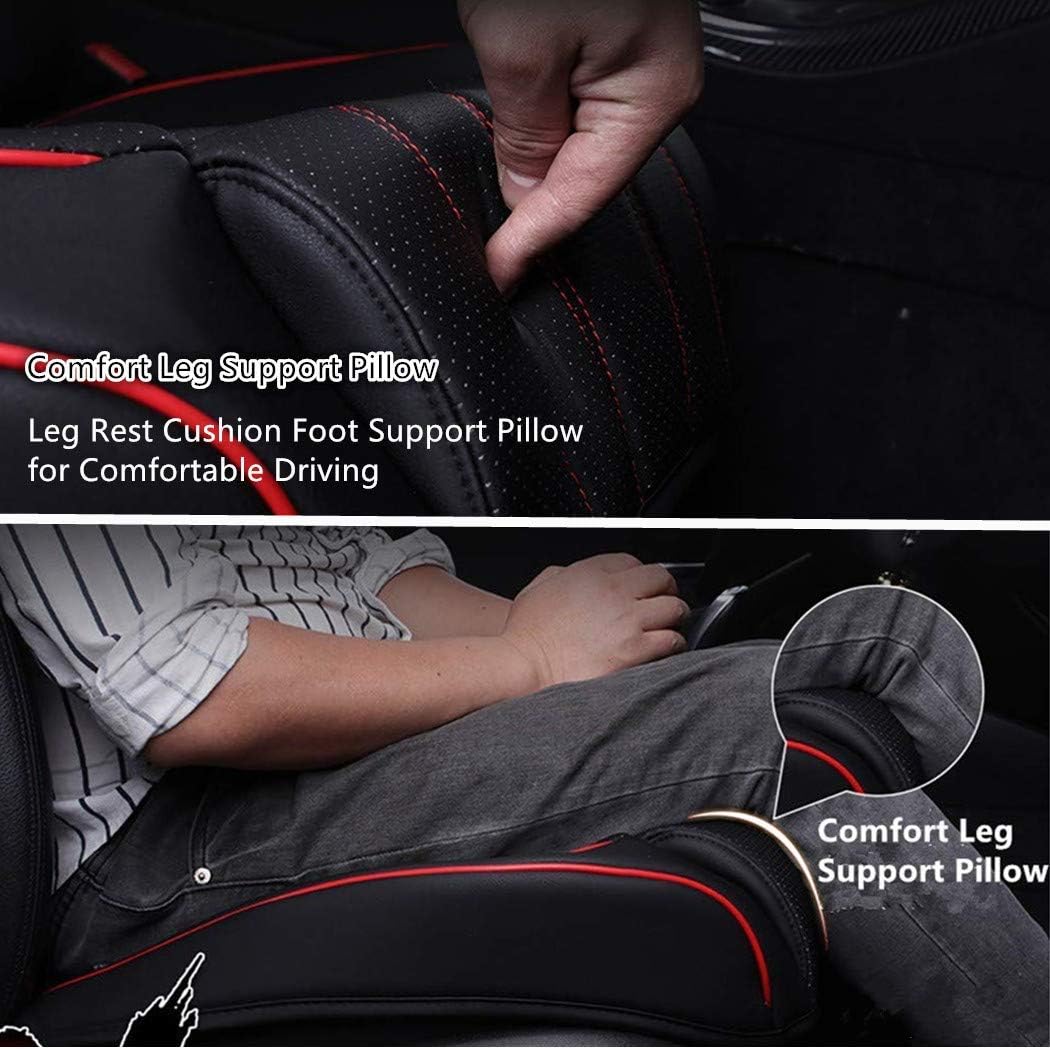 Car Seat Cover Cushion, Auto Bottom Front Driver & Passenger Seat Protector Pad with Leg Support Pillow /3D Edge Wrapping, Fit Most Sedan, Vehicles, SUV, or Van - 2PCS