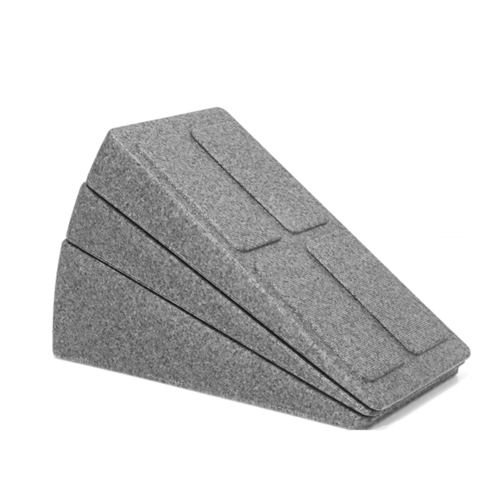 3 Pieces Foam Slant Board Anti-Slip Stretching Wedge Textured Squat Wedge Block for Fitness Enthusiasts, Home Gym, Physical Gray Standard-image-6