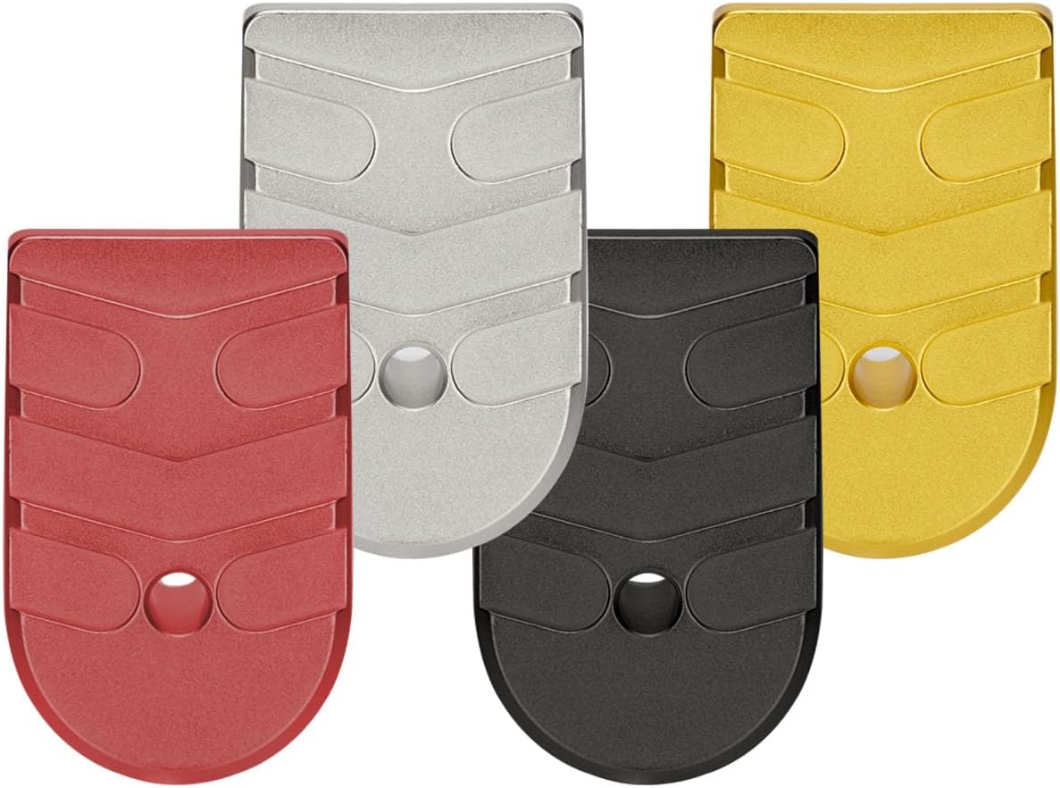 NDZ Performance Magazine Base Plate Finger Extension for Glock 17 19 22 23 24 31 Gen 1-5 9mm .40 .357 SIG, Weighted Aluminum with Aspis Cut Design, Accessories - Choose Color & Pack Size