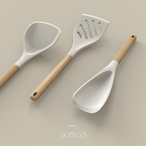 Miniatura 3 de Juego de utensilios de cocina de silicona, 446 F resistentes al calor, utensilios de cocina antiadherentes, juego de espátulas de cocina, cuchara,