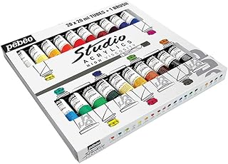 Estojo Tinta Acrílica Pébéo 20 Cores 20ml + Pincel