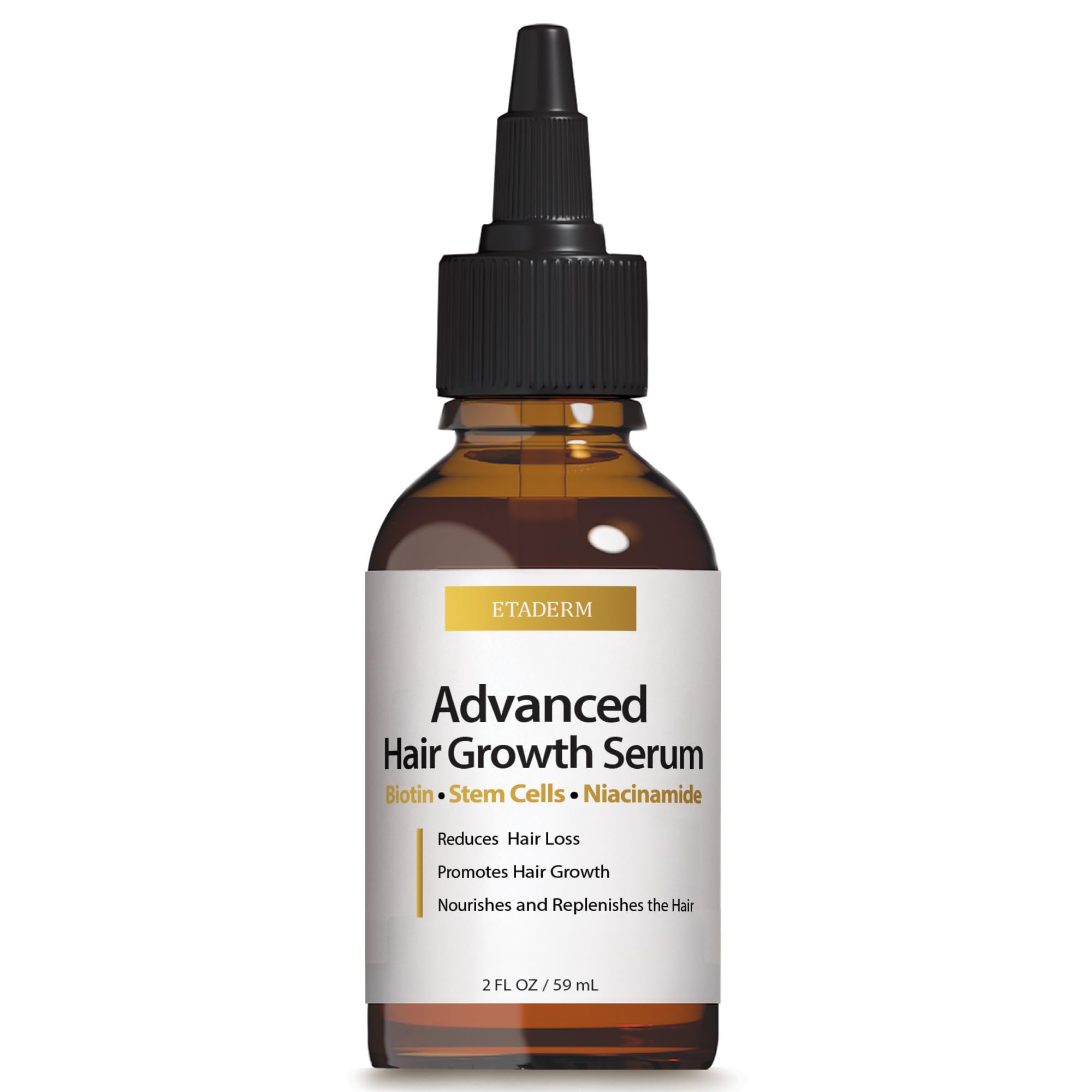 ETADERM Advanced Hair Growth Serum - Hair Growth Oil with Aloe Vera Biotin, Caffeine & Keratin - Hair Oils Stimulates Growth, Moisturizes & Conditions Scalp - Hair Serum for Thicker Fuller Hair 60ml