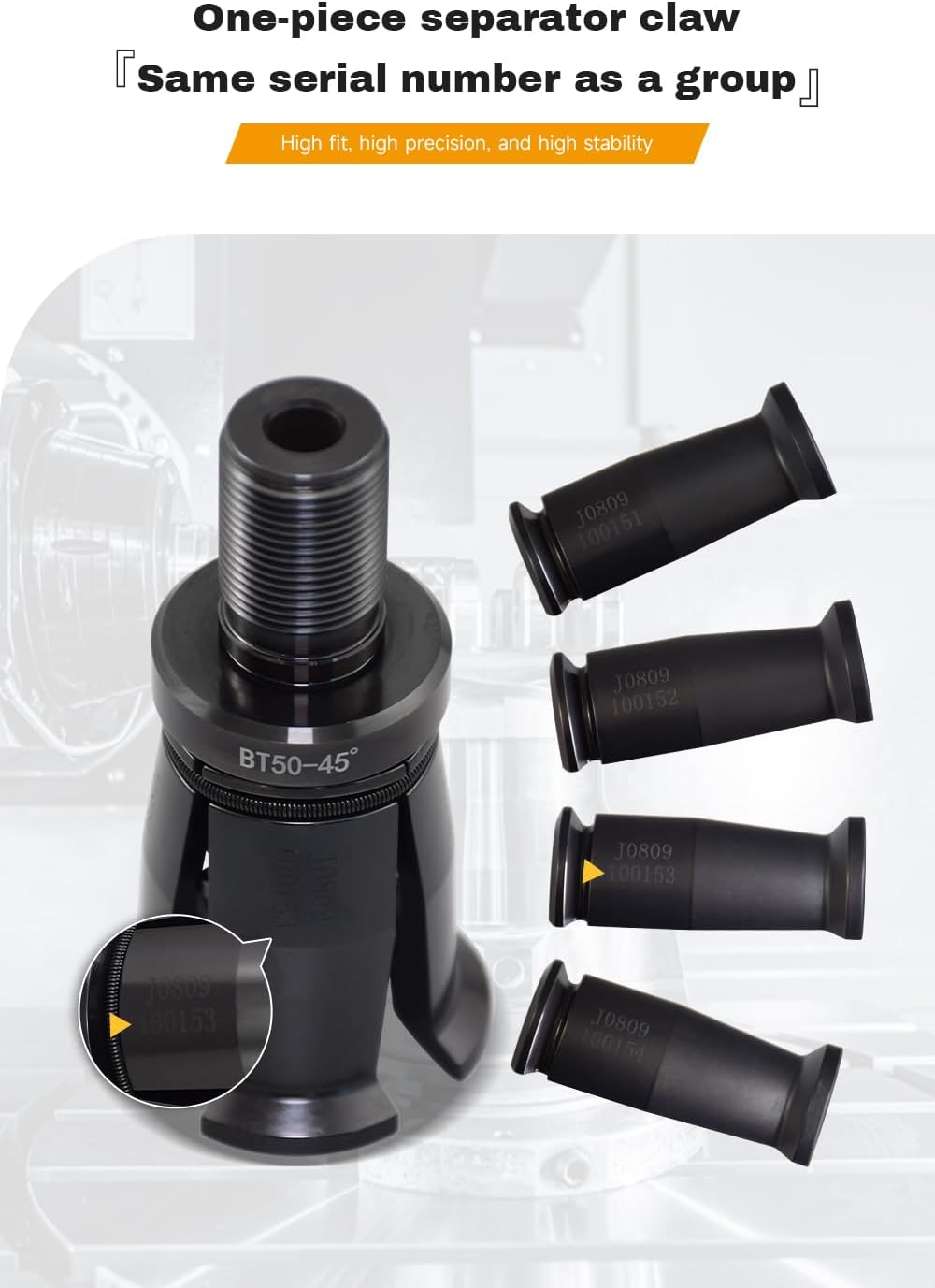 DIN50-OTT Spindle Pull Claw Internal Thread Spindle Tightening Fixture for CNC Machine Four-petal design Alloy Steel Material Suitable for various spindles with high or low speed