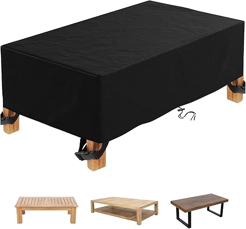 Funda impermeable para mesa de café de patio, 72 pulgadas de largo x 28 pulgadas de ancho x 26 pulgadas de alto, funda rectangular para mesa de