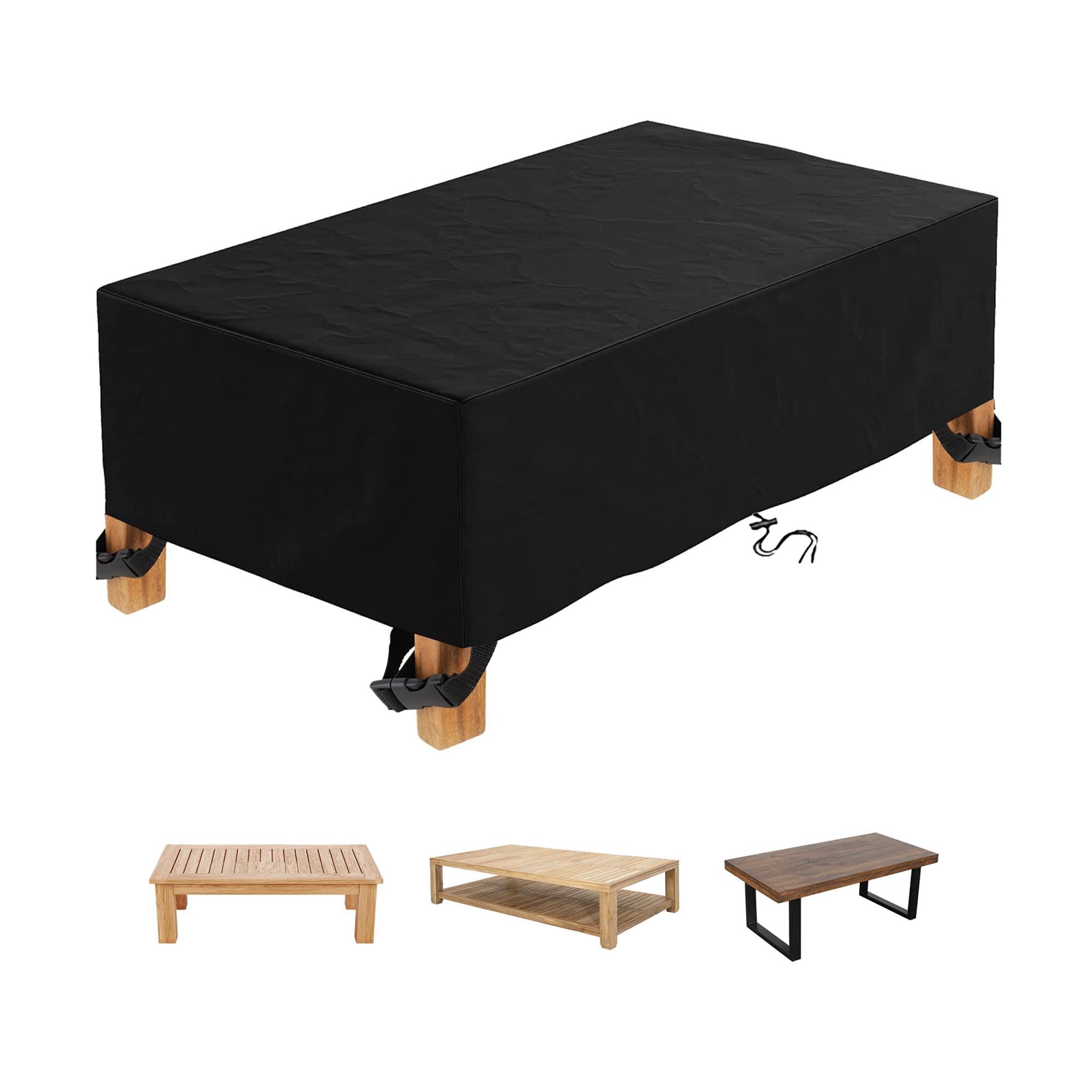 Ziewee Outdoor Coffee Table Cover Waterproof 72" L x 36" W x 20" H Rectangular Patio Table Cover 600D Outdoor Furniture Cover for Dinning Table Picnic