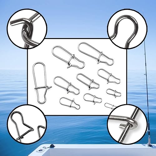 Miniatura 5 de Duo-Lock - Clips de pesca de acero inoxidable con cierre de gancho de señuelo de cierre de cambio rápido, accesorios de pesca de agua salada