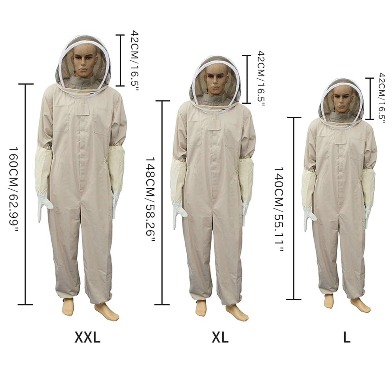 Abbigliamento for apicoltura completo for il corpo. Tuta professionale for | Con guanto in pelle ventilato Abbigliamento protettivo Abbigliamento di sicurezza agricola(Thick XXL)