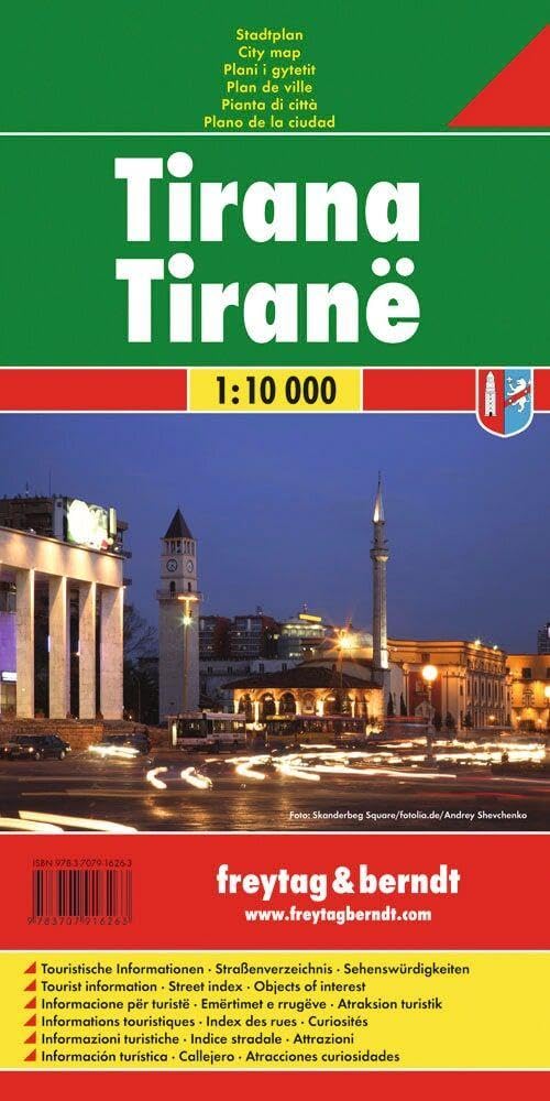 Tirana, City Plan 1:10.000: Stadskaart 1:10 000