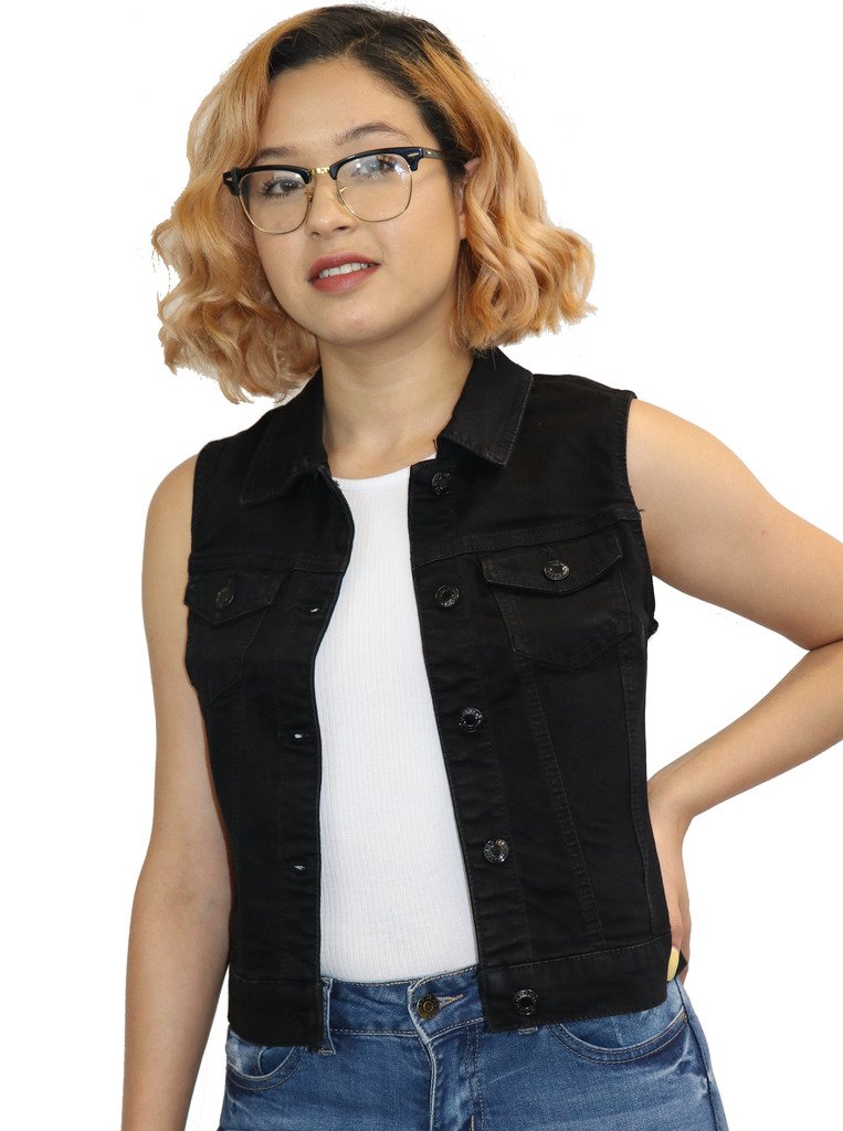 ReVeaL Women's Classic Denim Vest (BK 2X)