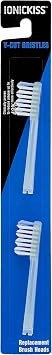 IONIC KISS [V-Cut - Clear Blue] Replacement Brush Head, 2pcs/Pack, Medium Hardness Bristles Mountain Cut, Floss Action Made in Japan IONPA IONIC KISS You hyG EXH52