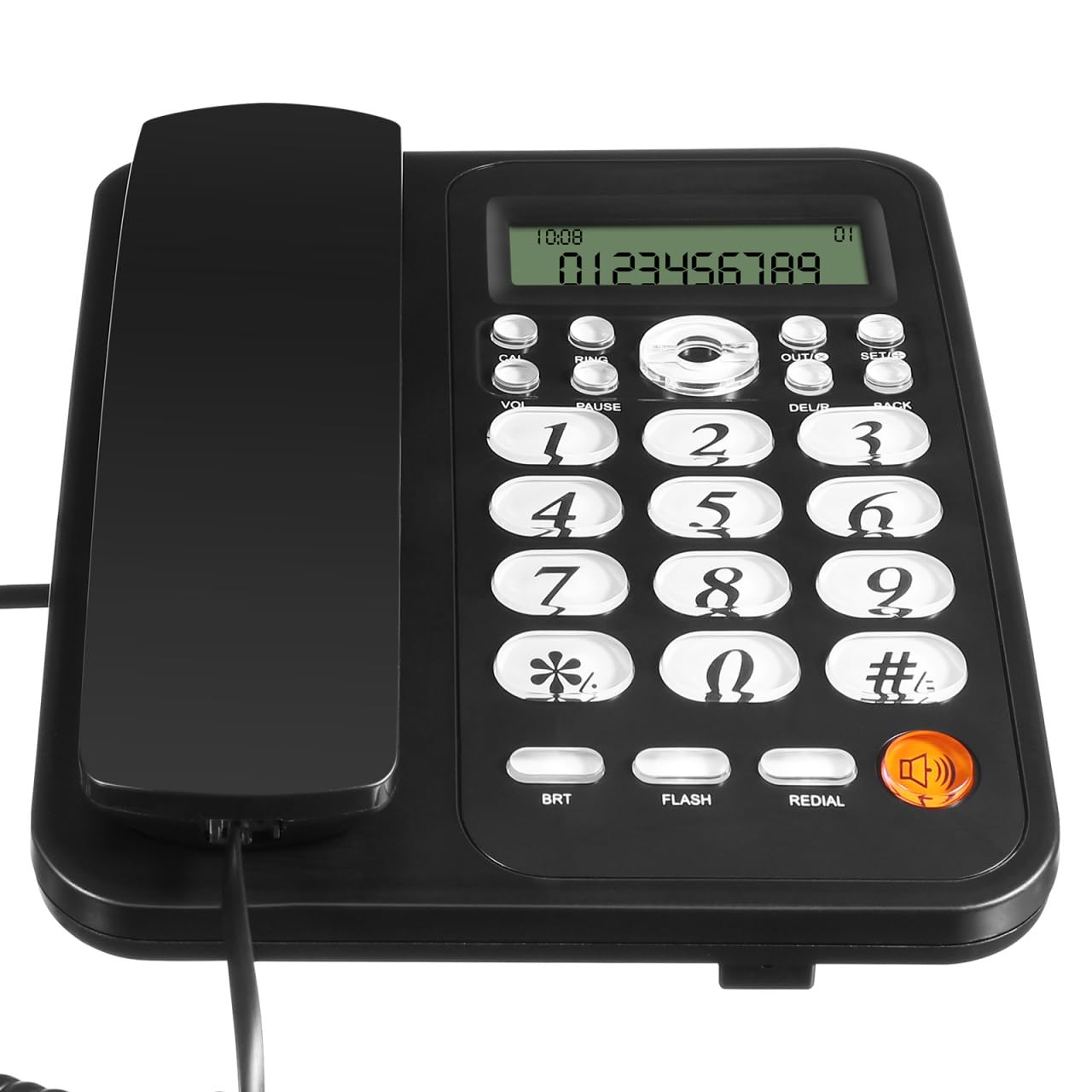 Telefono da ufficio con cavo con ID chiamante e montaggio a parete per uso domestico e alberghiero, telefono fisso da tavolo con funzione mute e ricomposizione