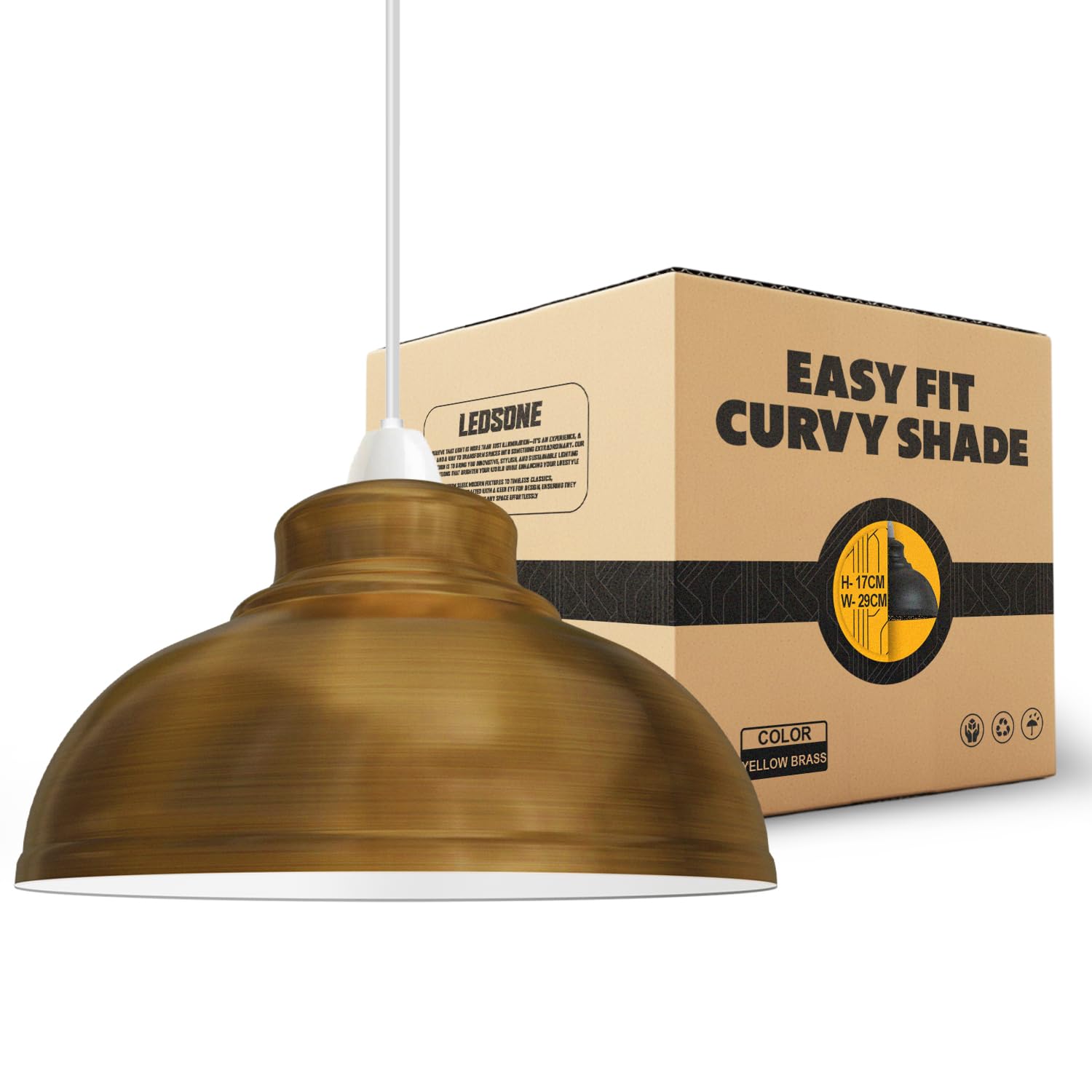 LEDSone Industrial Metal Yellow Brass Ceiling Pendant Light Shades