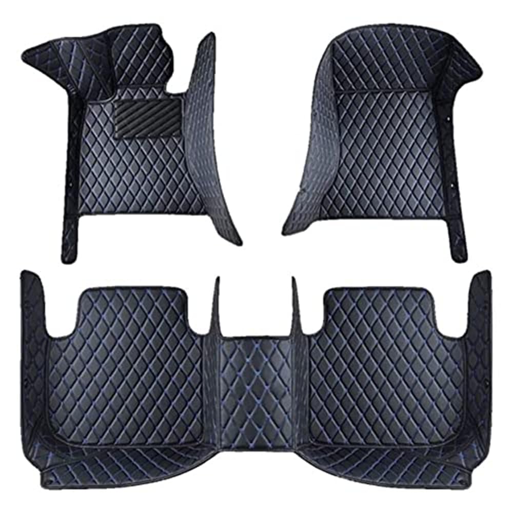 Custom Leather Car Floor Mats for Lotus Eletre 5 Seats 2023 2024 (RHD), Car Floor Mats Custom Full Coverage Front Rear Carpet Waterproof Non-Slip Floor Liner,D/Black and Blue