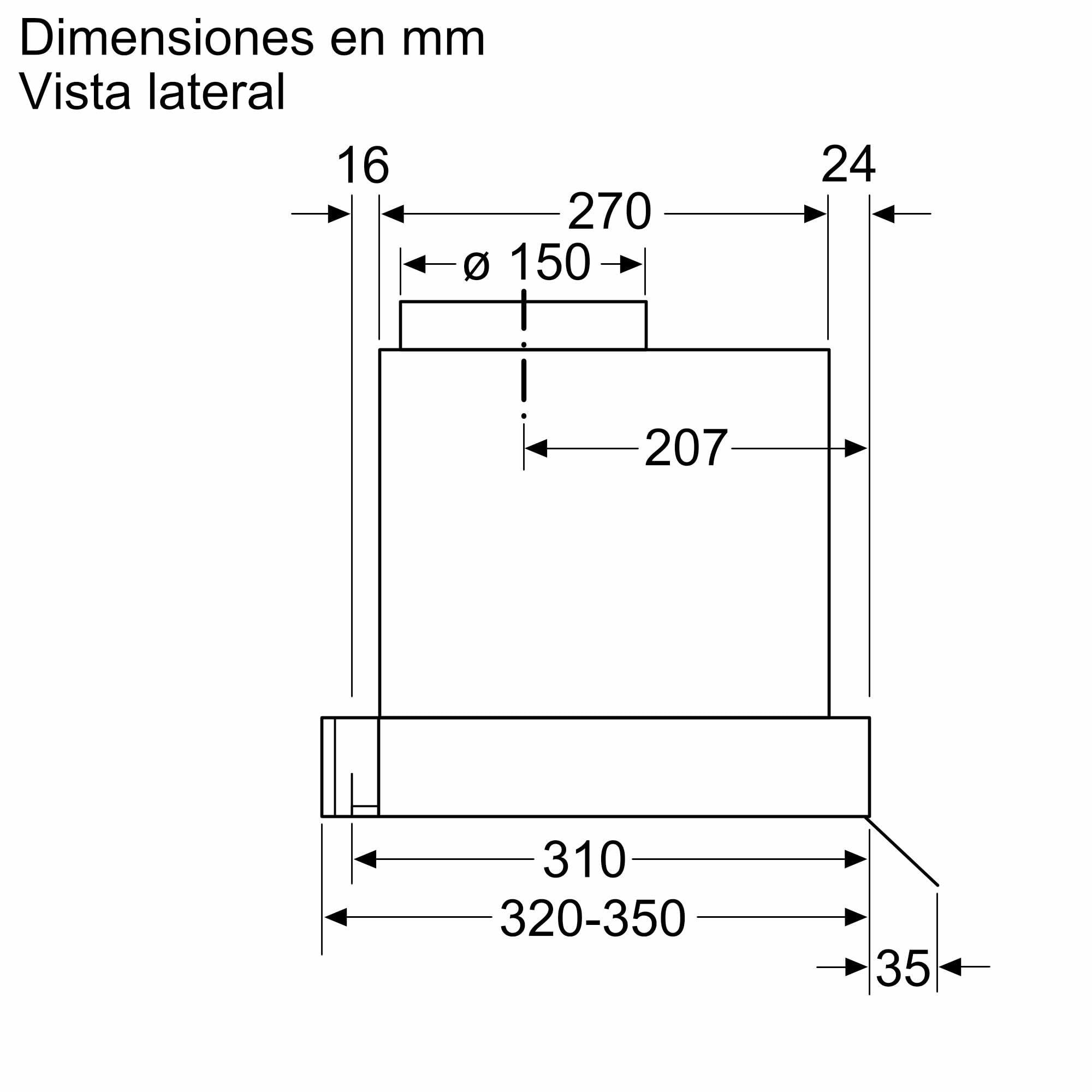 Balay – Campana Extractora Decorativa Integrable, 90 cm de ancho, 3 potencias de extracción, Instalación en Salida de Humos o Recirculación, Acero Inoxidable, 3BD896MX