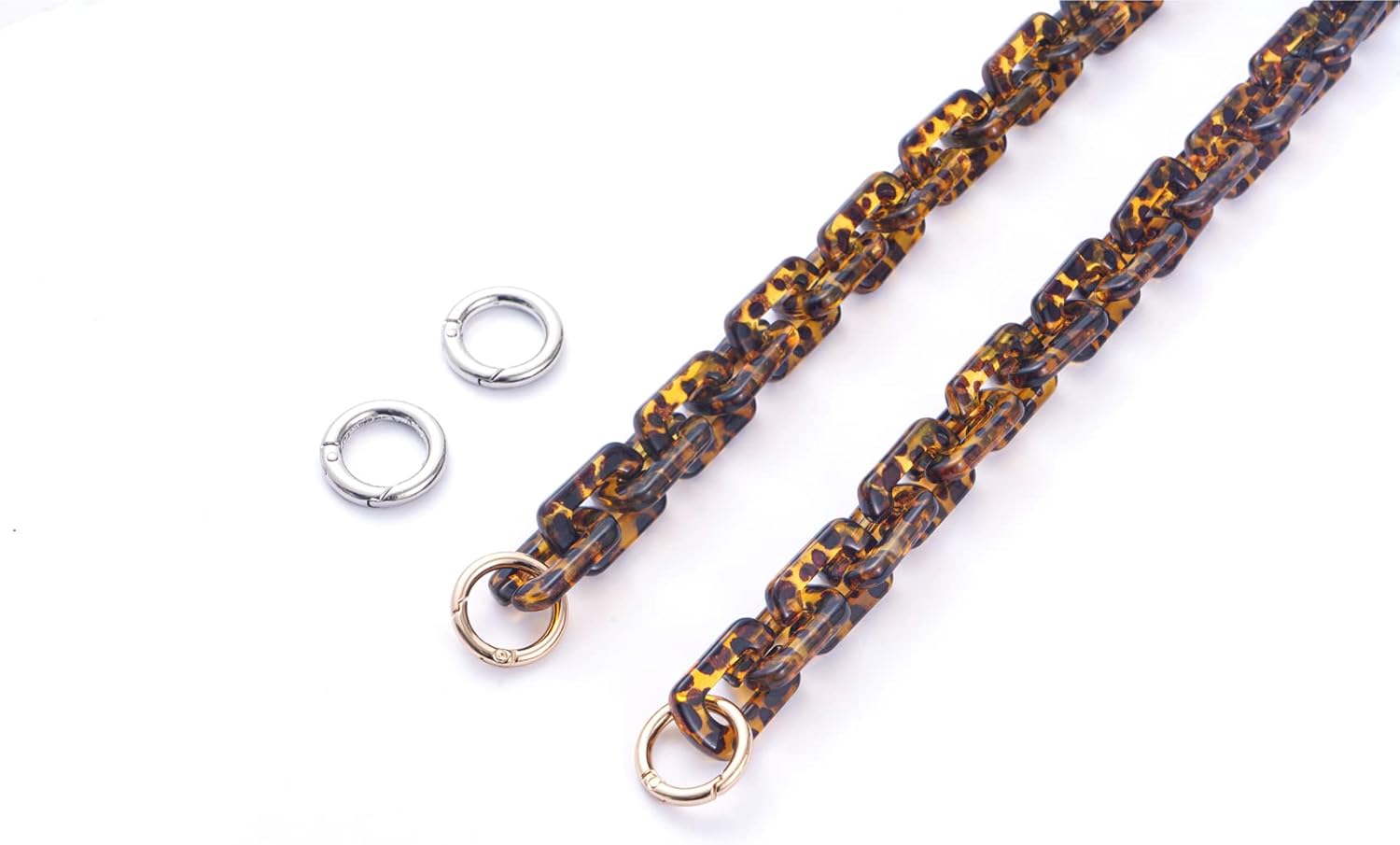 AUMEY 30" Handbag Chain Straps Acrylic Purse Chain Strap Fashionable Replacement Purse Clutches Handles for Purse Handbags DIY Crafts (Leopard print) - Image 2