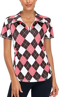 Women's Short Sleeve Golf Shirts 1/4 Zip Up Loose Yoga Running Workout Tops
