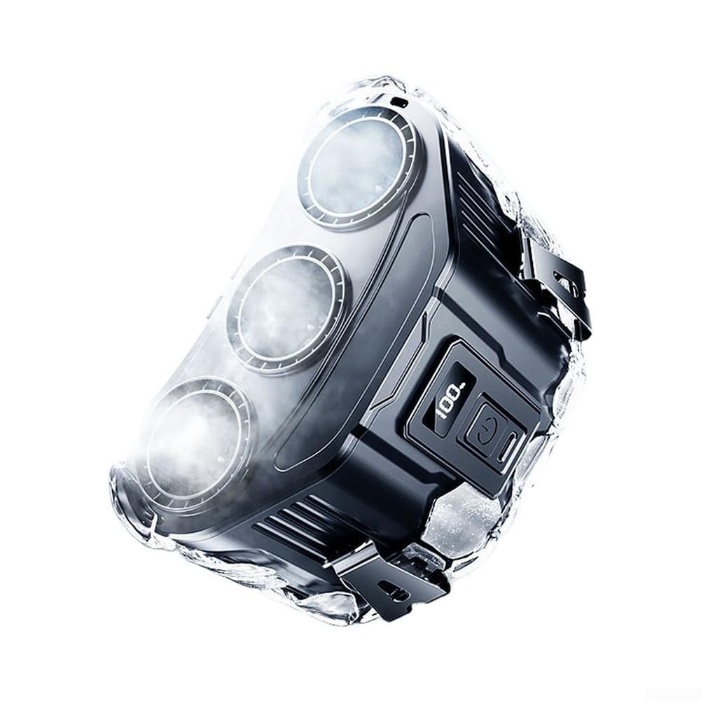 Ventilatore Portatile a Tre Bocchette ABS Metallo Silenzioso(Black)
