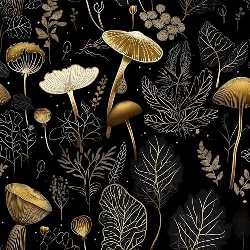 Laatse Black Gold Wallpaper Peel and Stick Dark Floral Contact Pa...