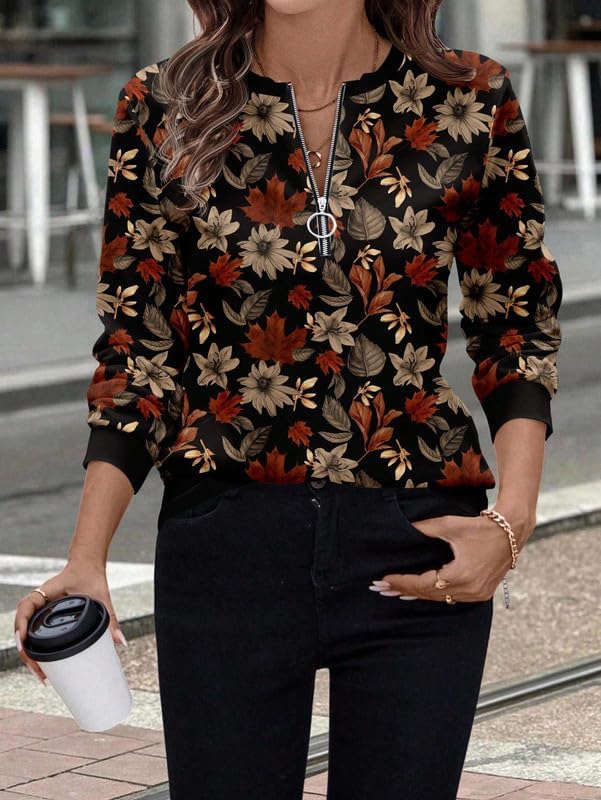 OSCORP Women’s Half Zip Sweatshirt – Printed Long Sleeve Casual Pullover Top for Fall Winter 2025 - Image 2