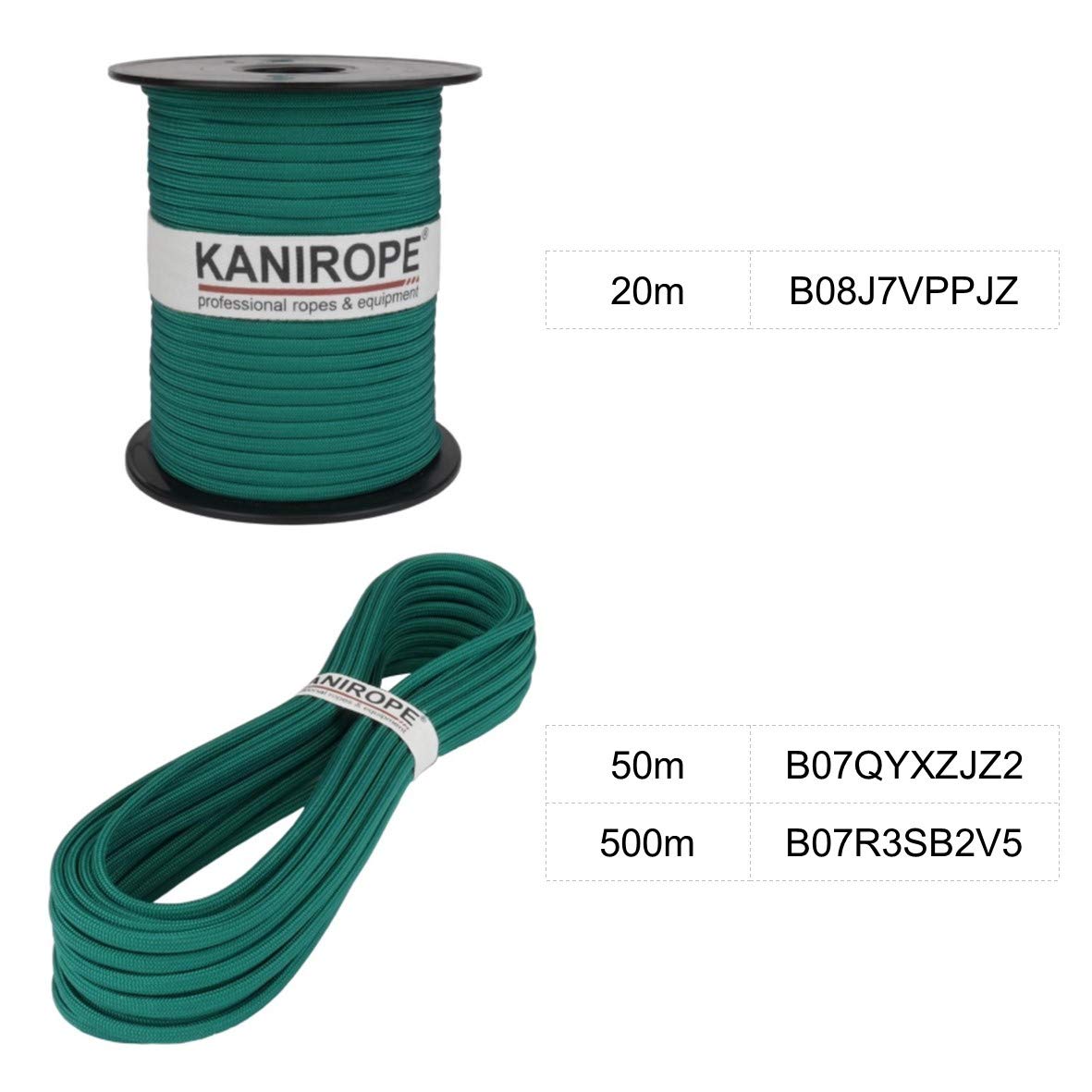 Kanirope® Paracord XPRO ø 3,8 mm 500 m zielony 32-krotnie pleciony